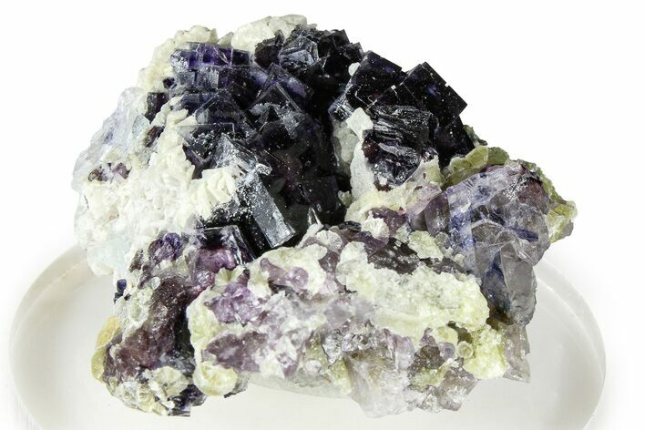 Purple Cubic Fluorite Crystals with Calcite - Yaogangxian Mine #364557